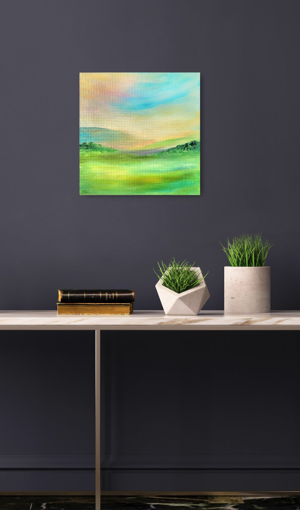 Blick ins Tal, (View into the valley) 30x30cm