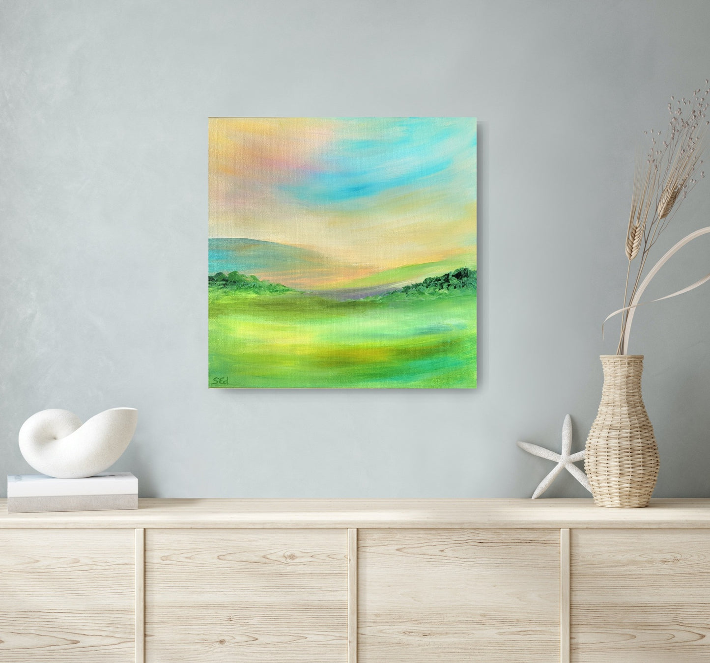 Blick ins Tal, (View into the valley) 30x30cm