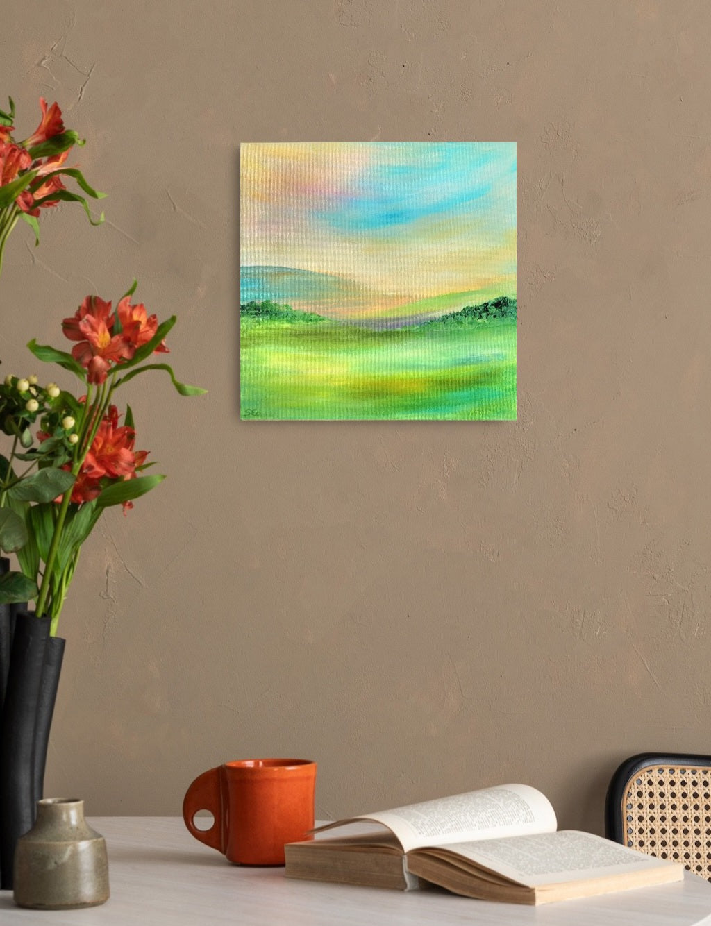 Blick ins Tal, (View into the valley) 30x30cm