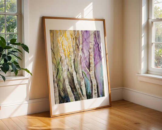 Watercolor ´Birchwoods´, 40x30cm