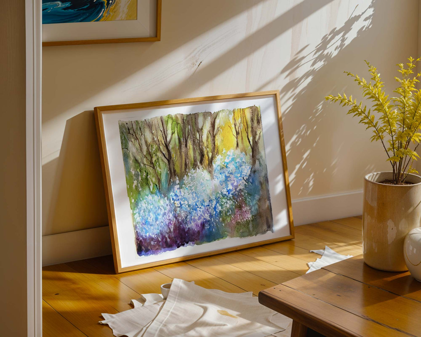 Watercolor ´From garden into the woods´ , 30x40cm