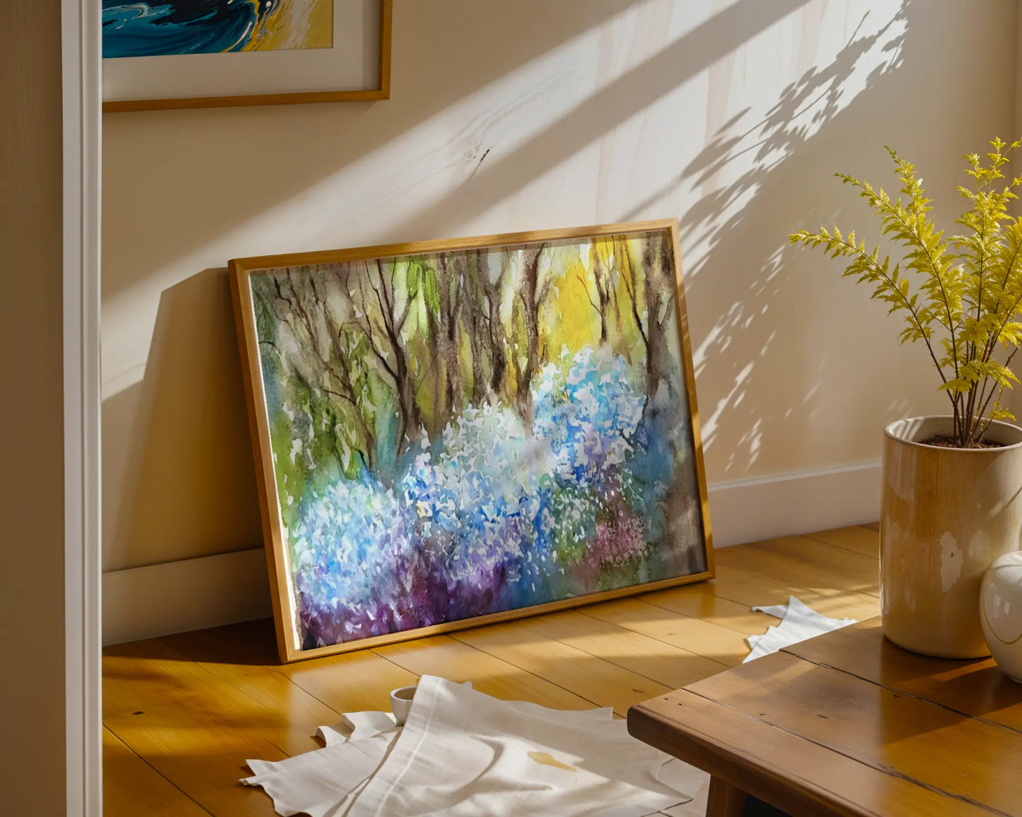 Watercolor ´From garden into the woods´ , 30x40cm