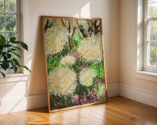 Watercolor ´Hydrangea at the edge of the woods´, 30x40cm