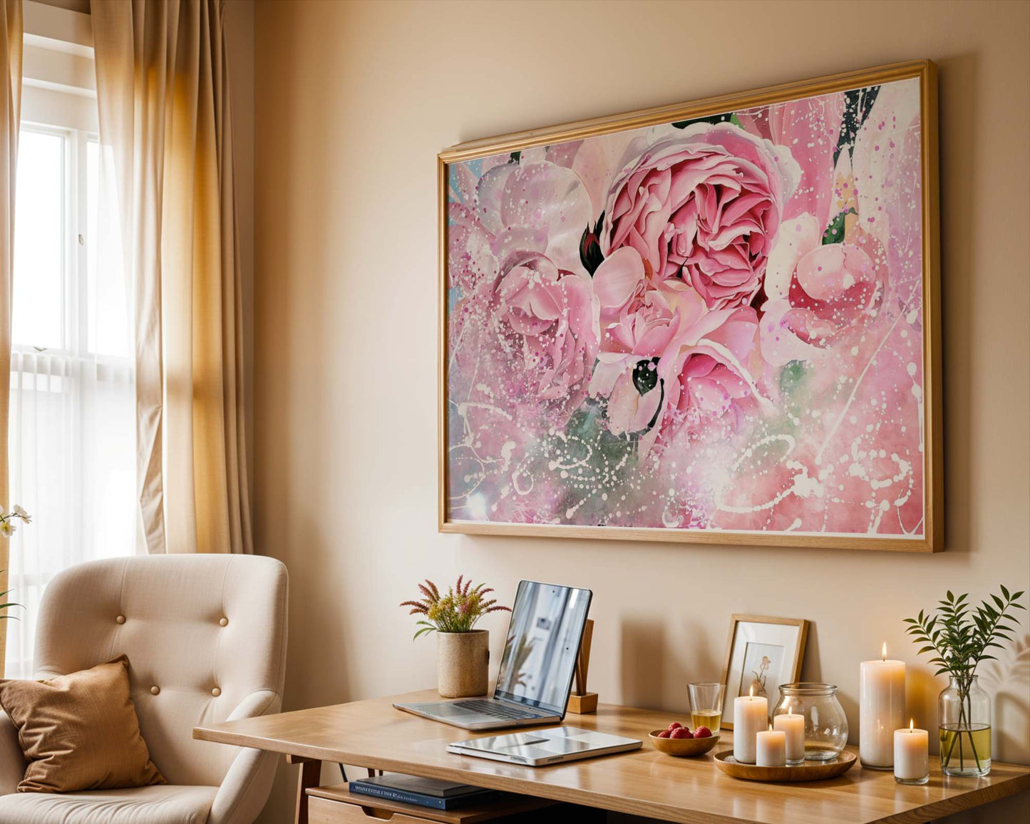 Climbing rose abundance II,  80x120 cm