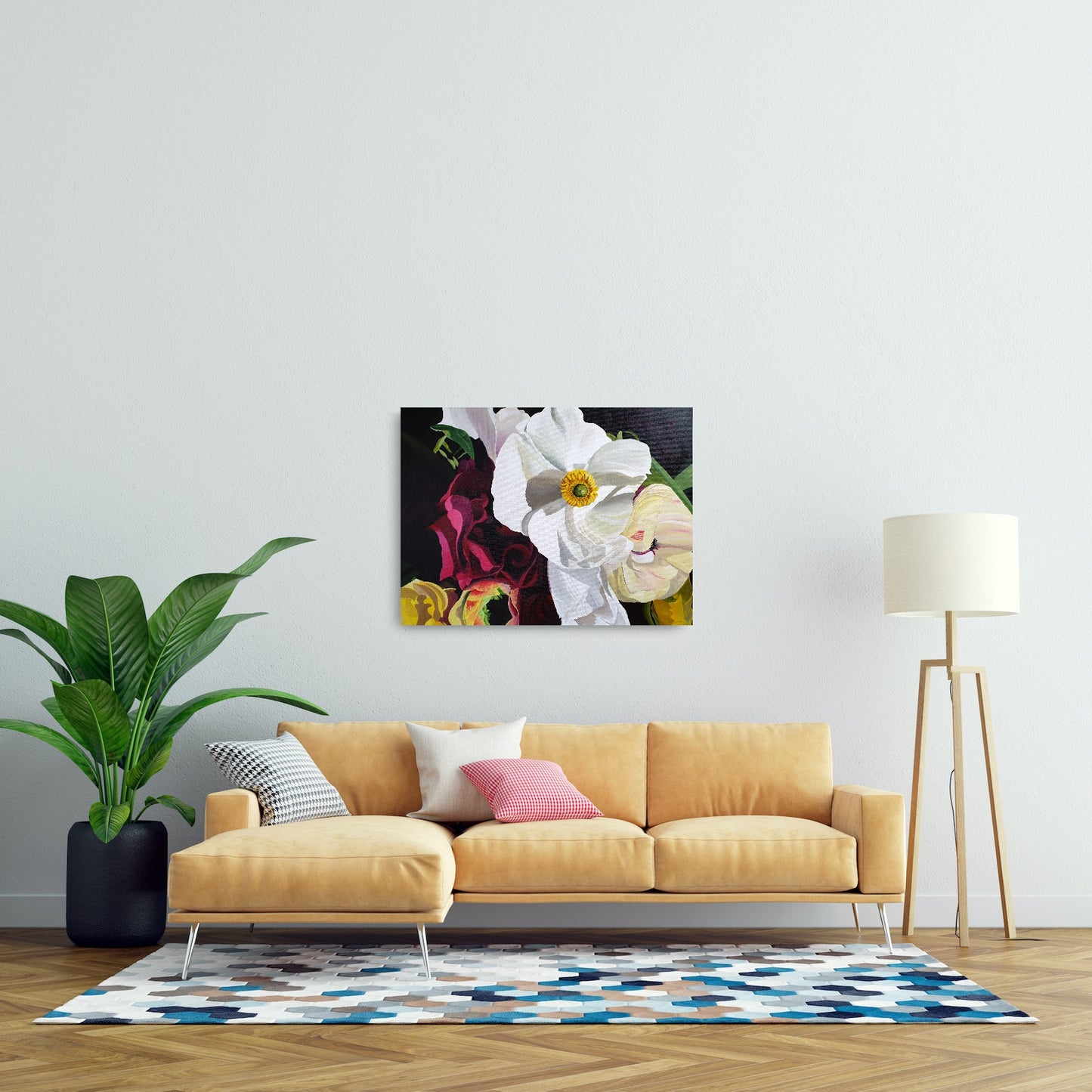 Ranúnculos y rosas, 60x80 cm