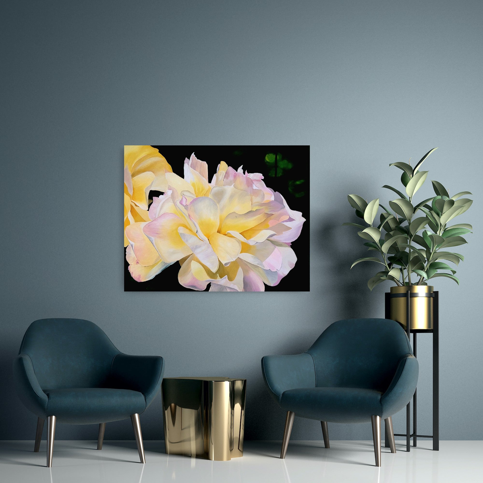 Yellow rose, 80x100cm – Sylvia Eder Art
