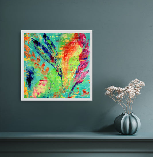 Abstract leaves, 40x40 cm