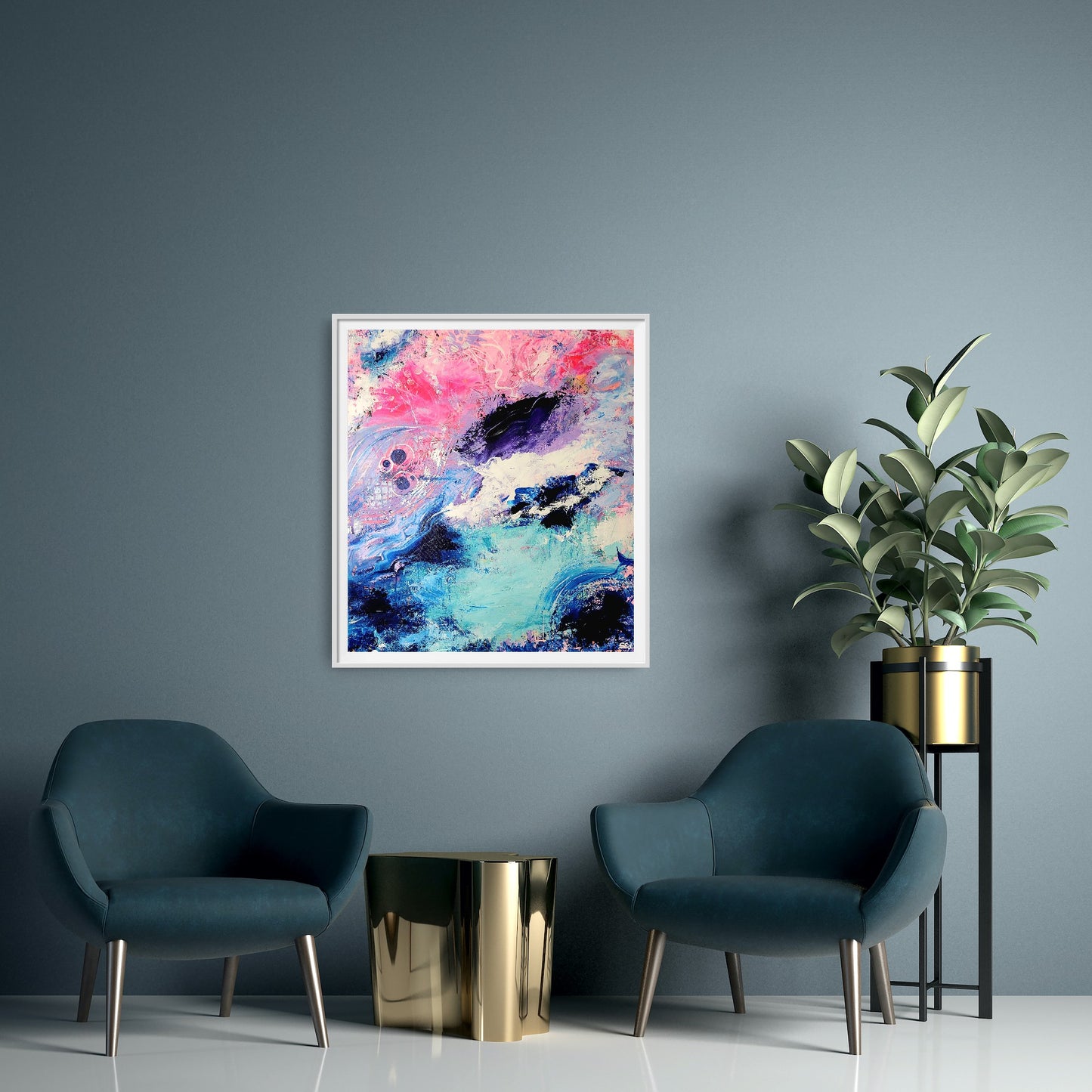 Mar vibrante, 90x80 cm