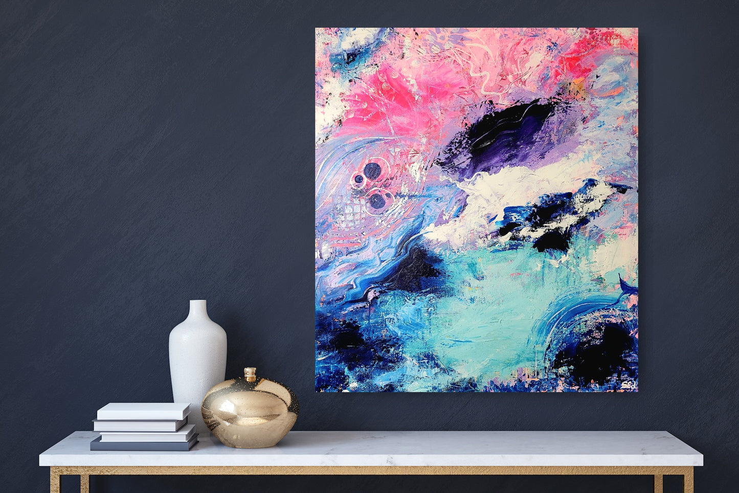 Mar vibrante, 90x80 cm