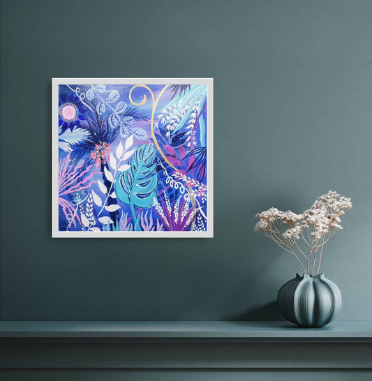 Blue jungle I, 40x40 cm Kunst & Unterhaltung sylviaeder-art 