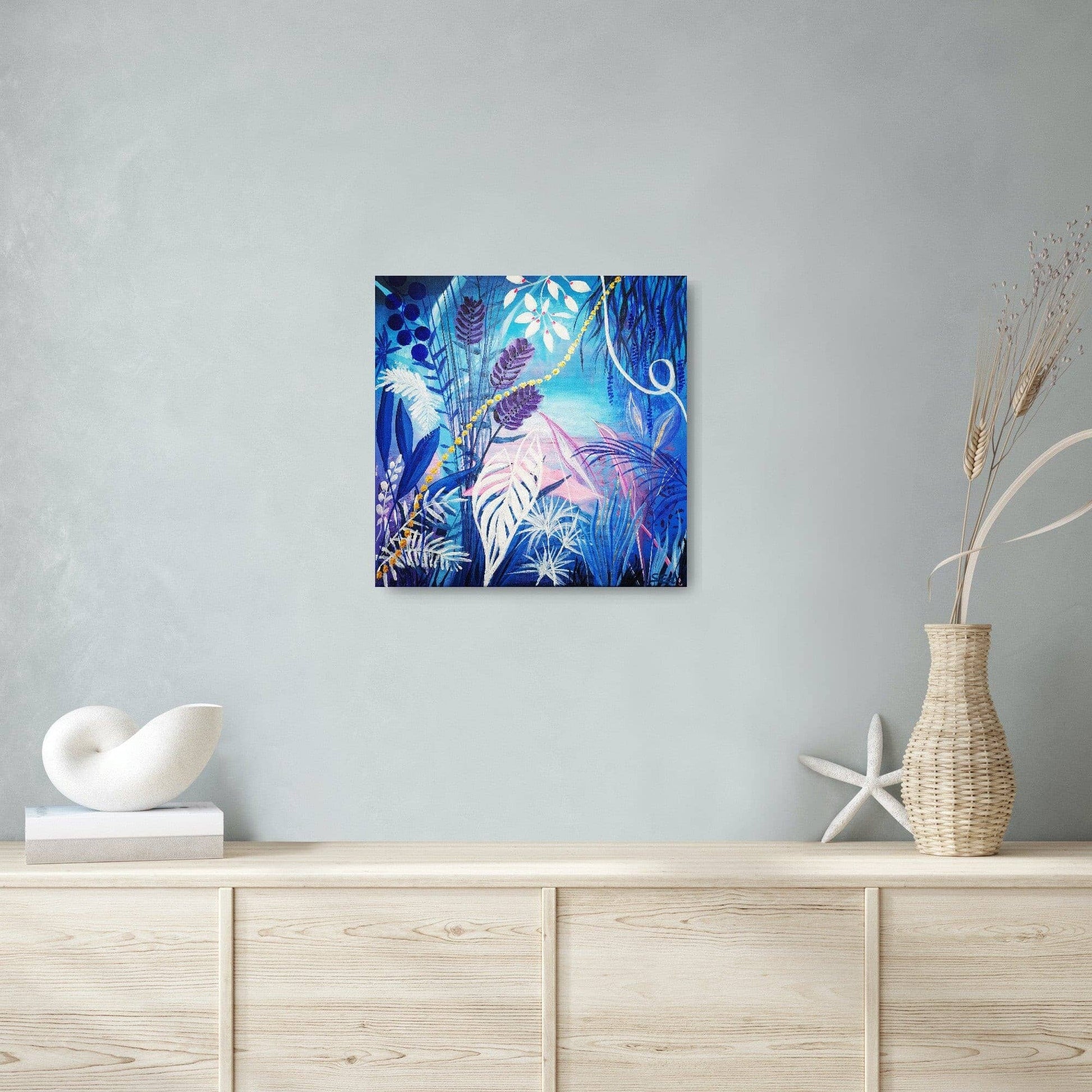 Blue jungle III, 40x40 cm – Sylvia Eder Art